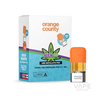 Orange County 1ml 750mg (75%) CBD Vape Pod