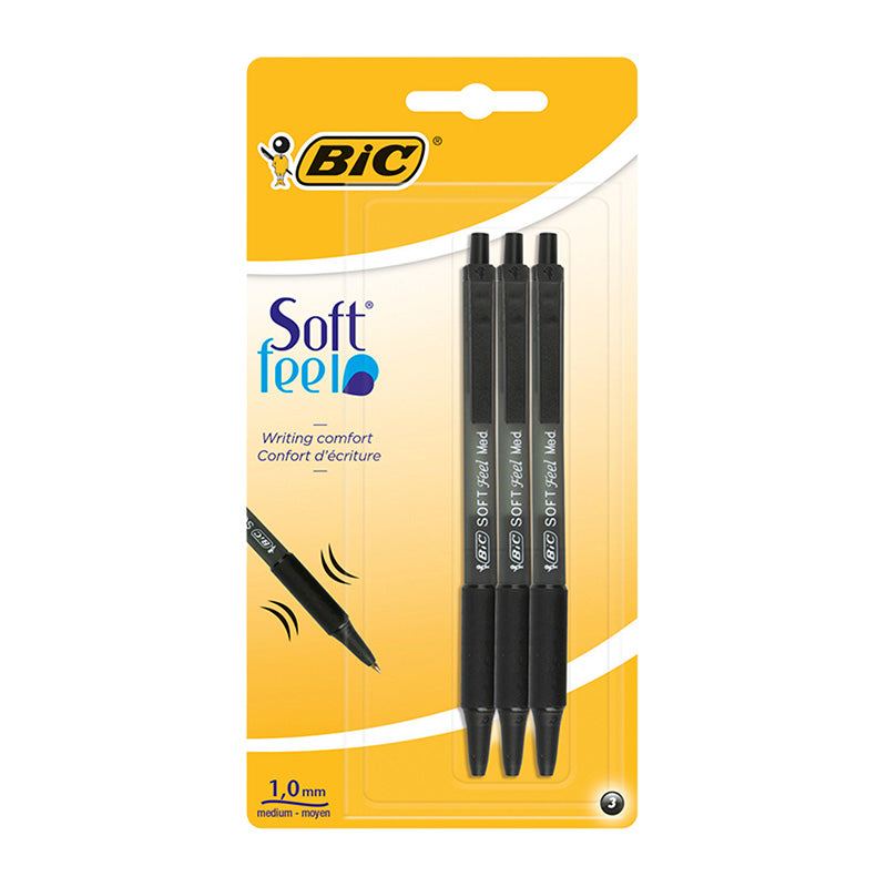 Bic Stationery Soft Feel Black 3 Pack RRP £2.39