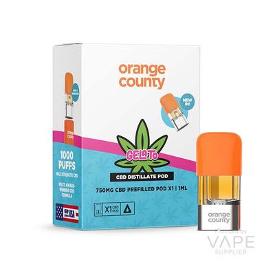 Orange County 1ml 750mg (75%) CBD Vape Pod