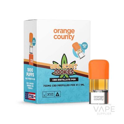 Orange County 1ml 750mg (75%) CBD Vape Pod