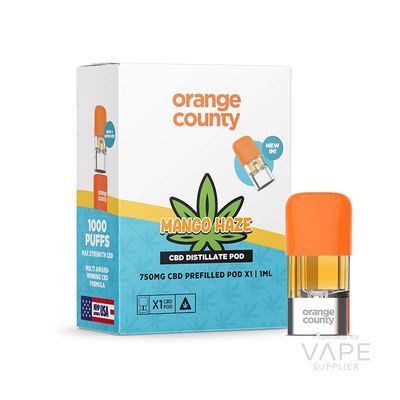 Orange County 1ml 750mg (75%) CBD Vape Pod