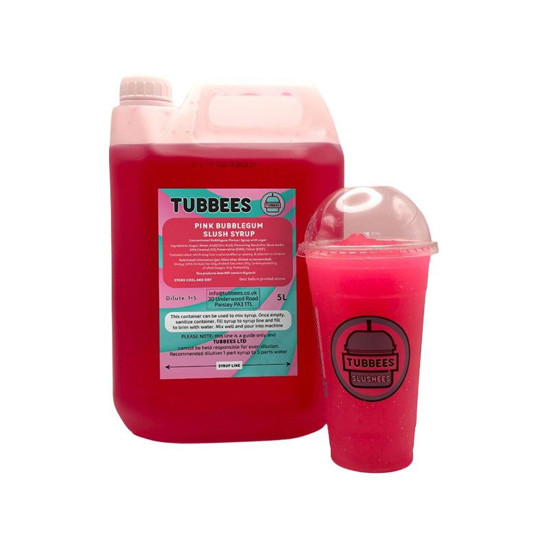 Tubbees Slush Syrup Pink Bubble-gum 5L