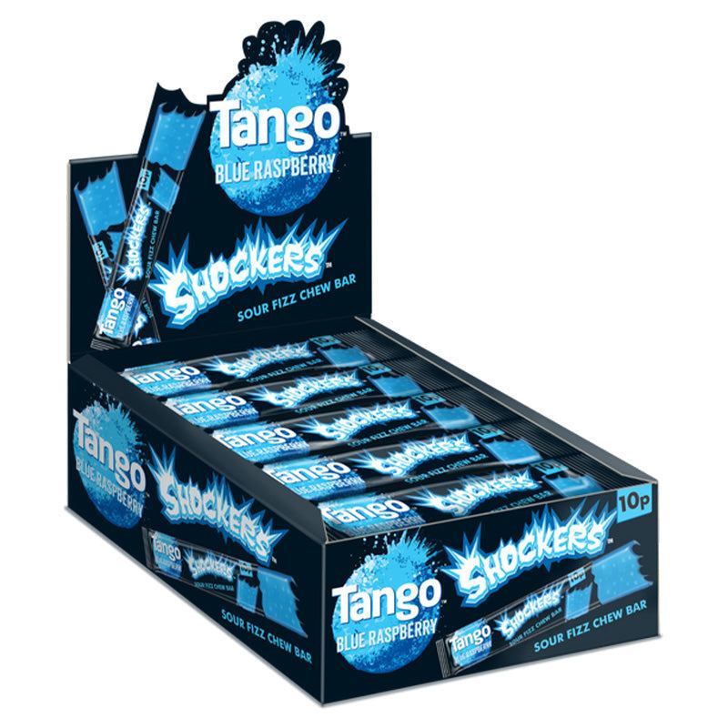 Tango Blue Raspberry Shockers Sour Fizz Chew Bar