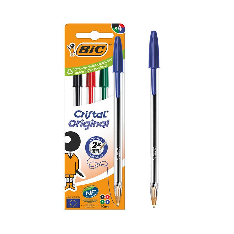 Bic Cristal Original Assorted Medium Ballpoint Pens 4 pcs RRP £2.29