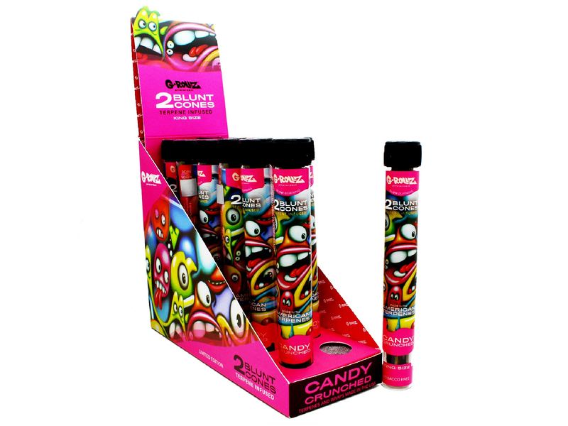 G-ROLLZ Terpene Blunt Cones 12 pack (2 Cones per Pack) Candy Crunched