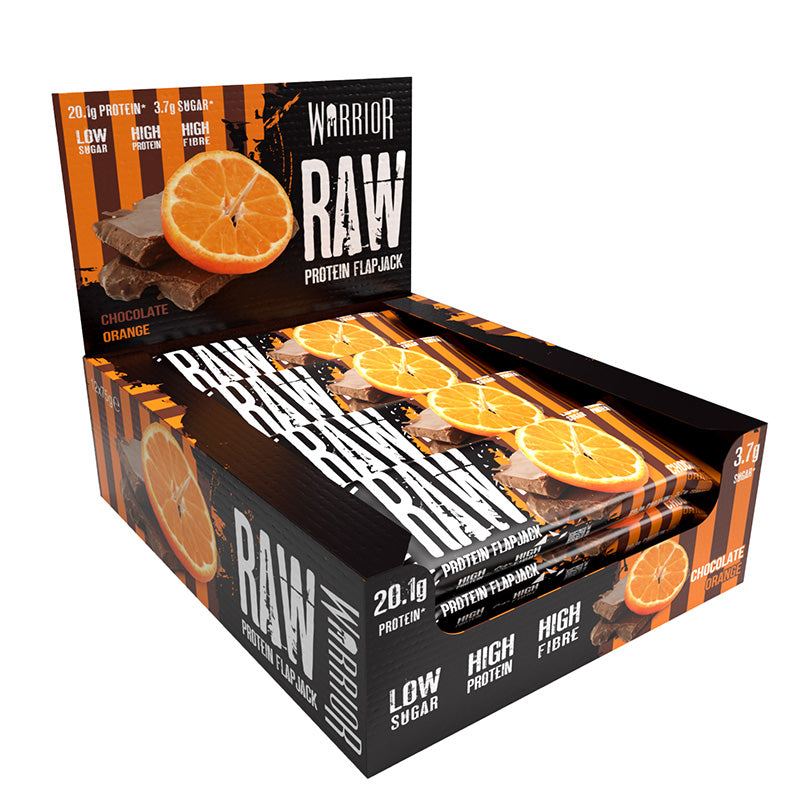 Warrior Raw Protein Flapjack Chocolate Orange Halal 64g 75g RRP £1.50