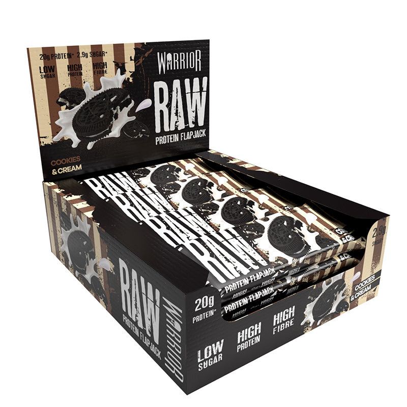Warrior Raw Protein Flapjack Cookies and Cream Halal 64g 75g RRP £1.50