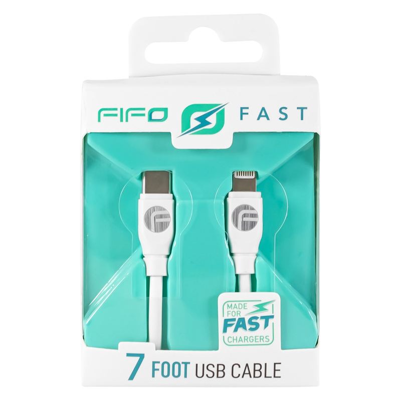 FIFO Fast Colors 7 Foot Type C to IOS Charging Cable