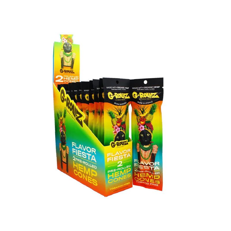 G-ROLLZ Pre-Rolled Hemp Cones 12 pack (2 Cones per Pack) Flavour Fiesta
