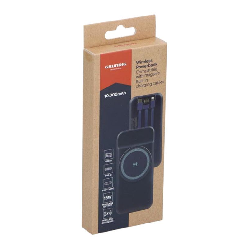 Grundig Powerbank with 3 Built-in Cables 10000mAh RRP £19.99