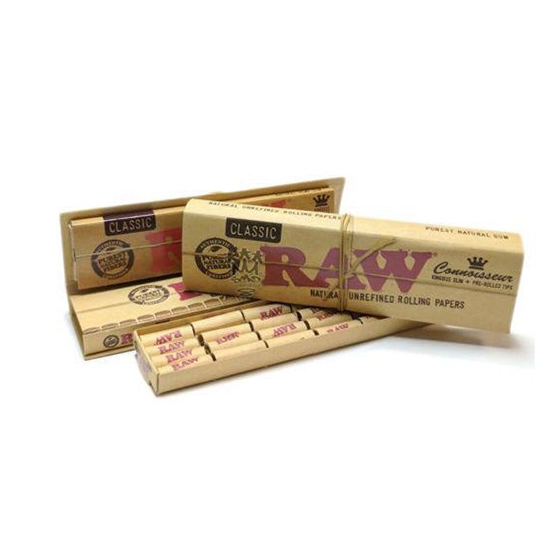 Raw	Classic Connoisseur King Size Slim Rolling Papers With Pre-Rolled Tips