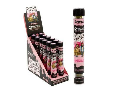 G-ROLLZ Cheech & Chong Terpene Blunt Cones 12 pack (2 Cones per Pack) Strawberry Cheesecake