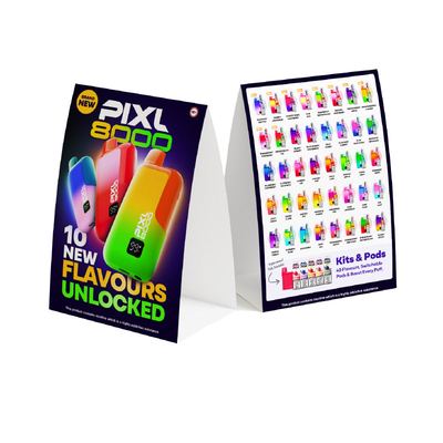 PIXL 8000 10 New Flavours Tent Card
