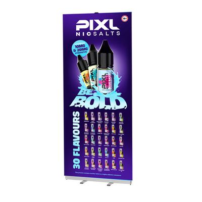 ⁠PIXL Nic Salts Be Bold (Dark) Roller Banner