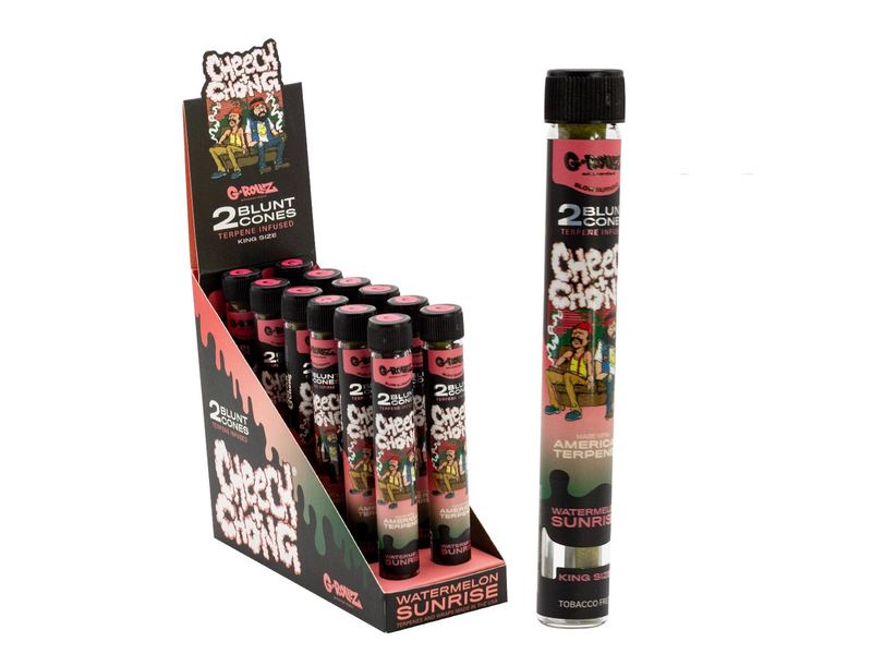 G-ROLLZ Cheech & Chong Terpene Blunt Cones 12 pack (2 Cones per Pack) Watermelon Sunrise