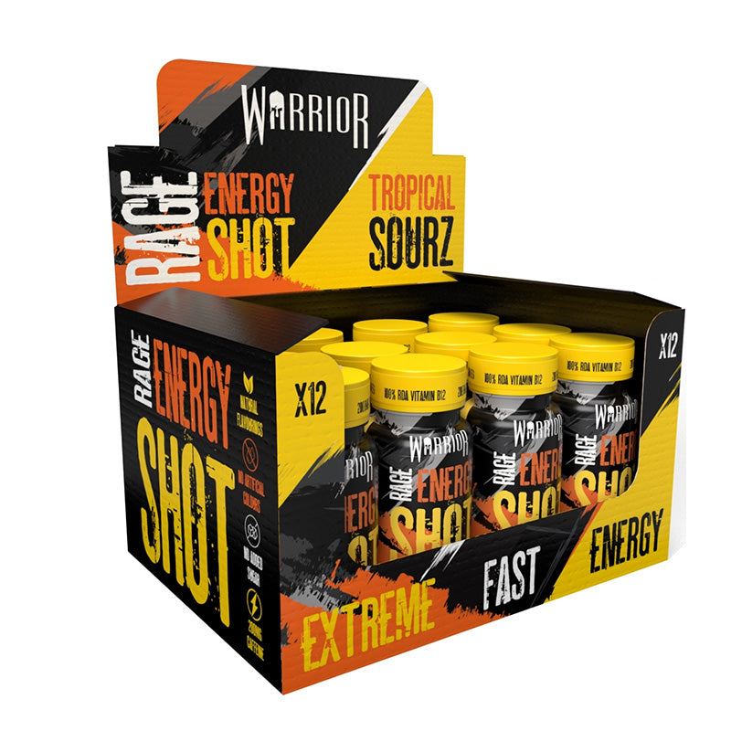 Warrior Rage Energy Shot Tropical Sourz Halal 64g 60g RRP £1.50